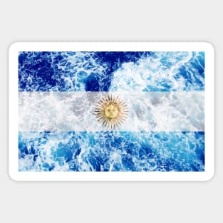 Flag of Argentina – Ocean Waves Sticker